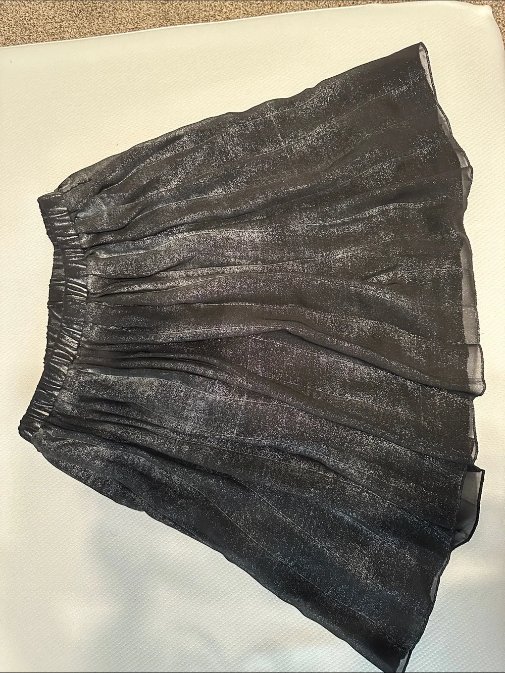 Girl’s Shimmery Black Pleated Skirt